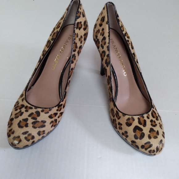 Franco Sarto Leopard Print Calf Hair Heels - Picture 1 of 10